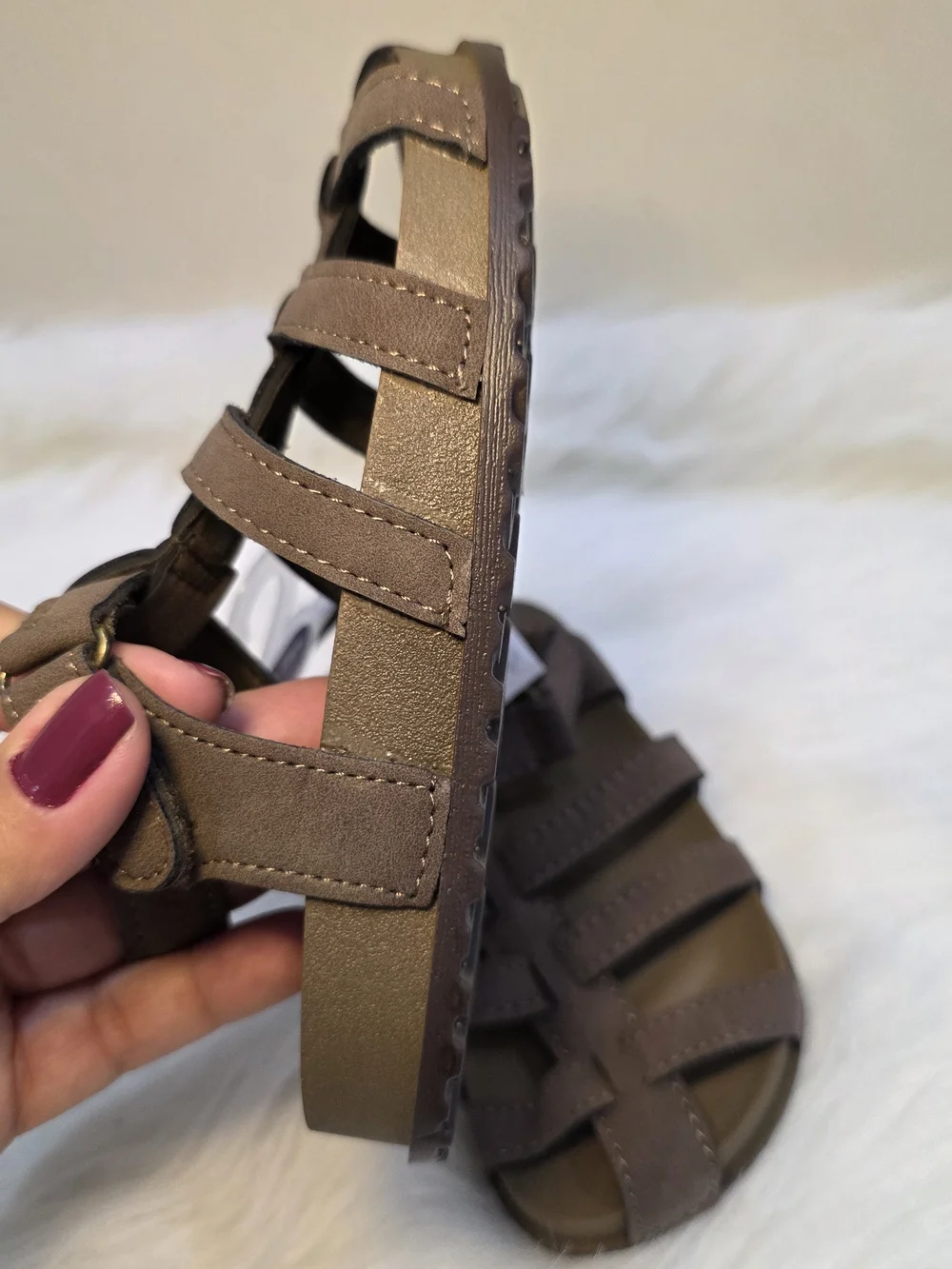 Kids Brown Strappy Sandals - Size 10